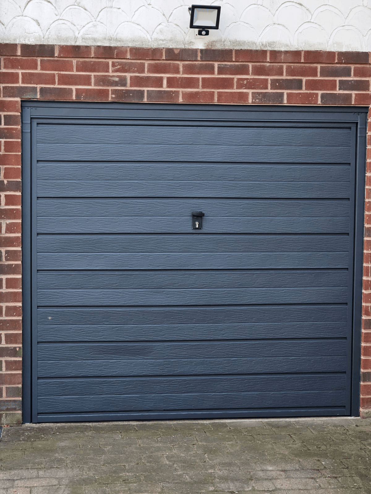 Garage door spraying Sheffield — anthracite grey colour change finished result
