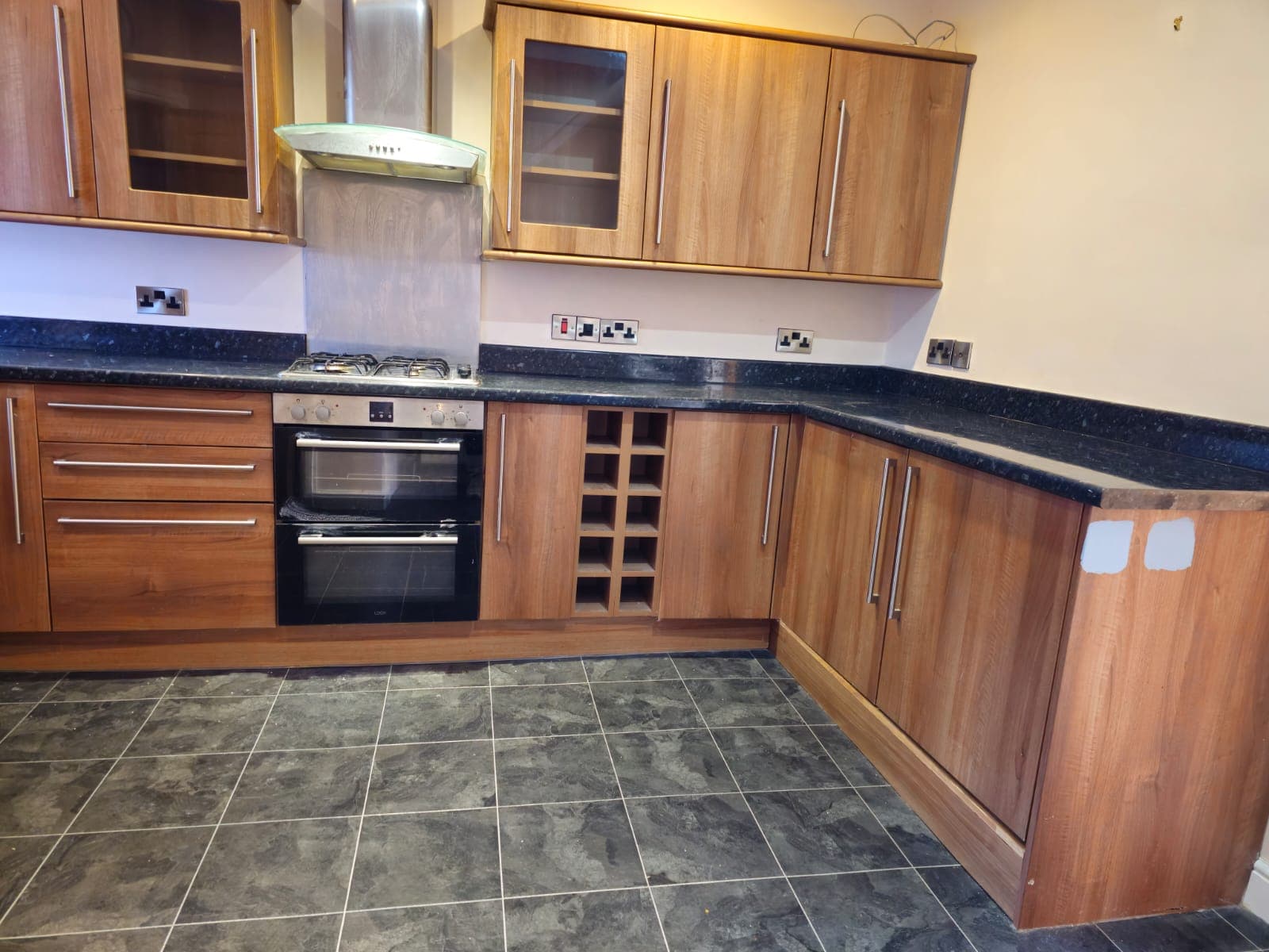 Oak Kitchen — Before Full Run — PHE Decorating Sheffield project photo