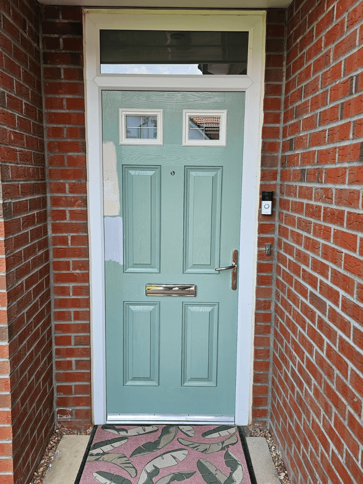 UPVC front door spraying Sheffield — sage green colour change
