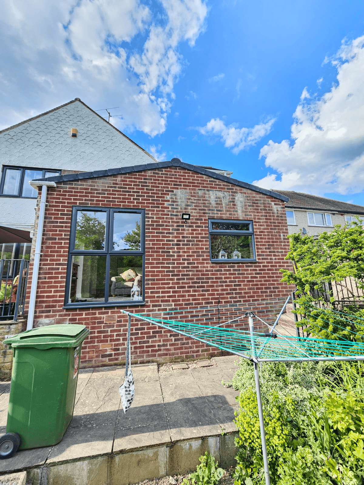 UPVC window spraying Sheffield — anthracite grey colour change on house exterior
