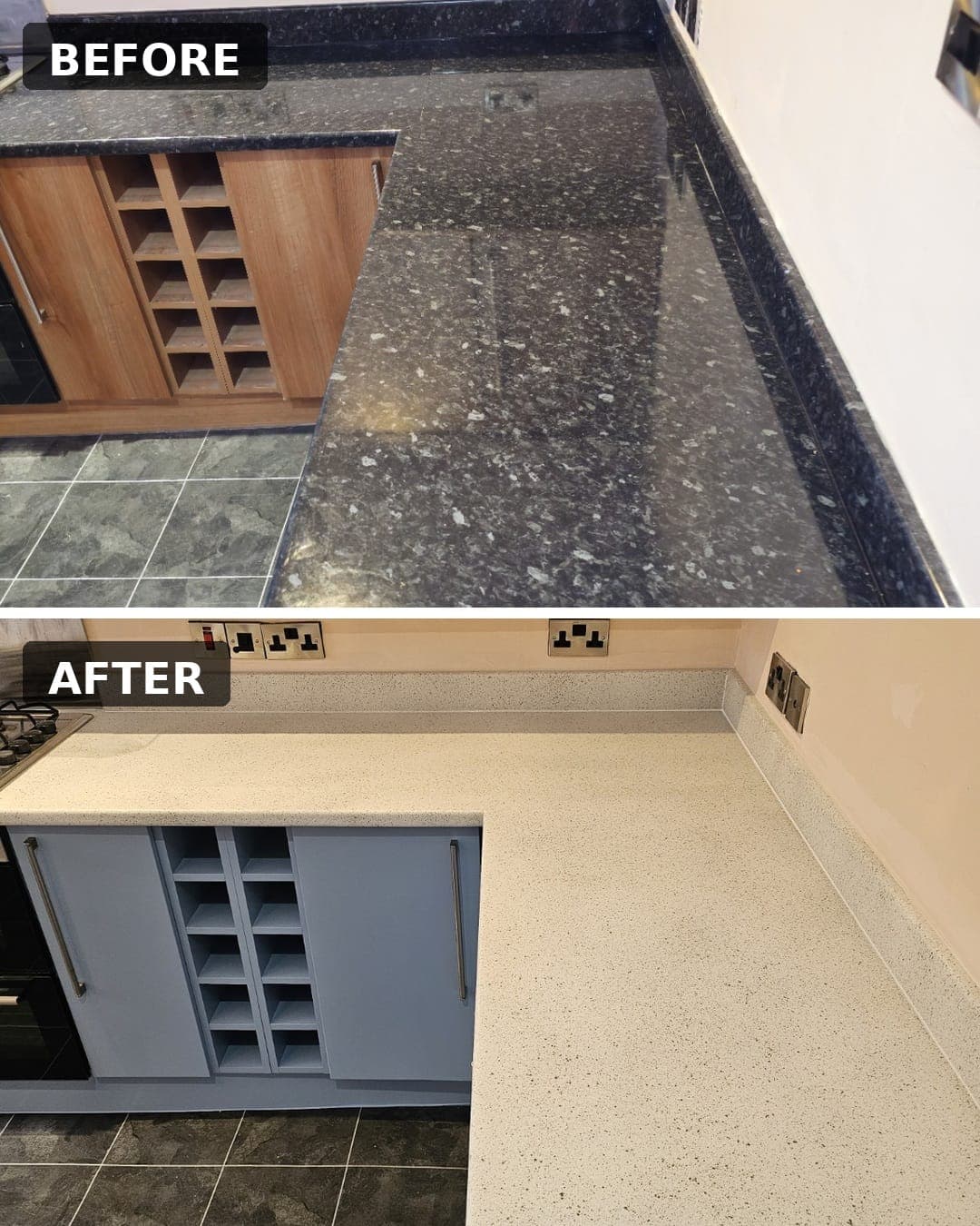 Worktop Colour Change — Before & After — PHE Decorating Sheffield project photo