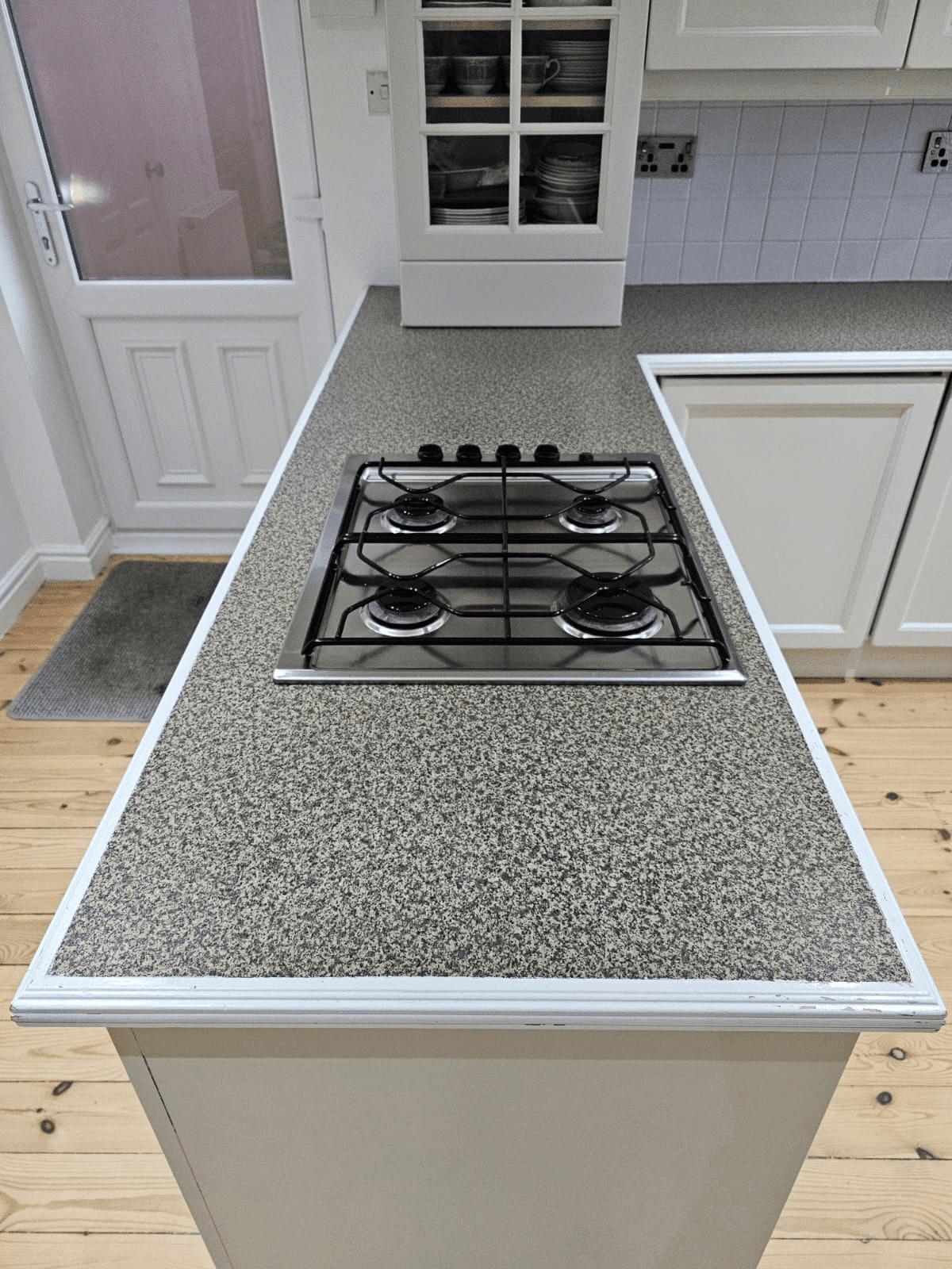 Kitchen worktop spraying Sheffield — granite resin island