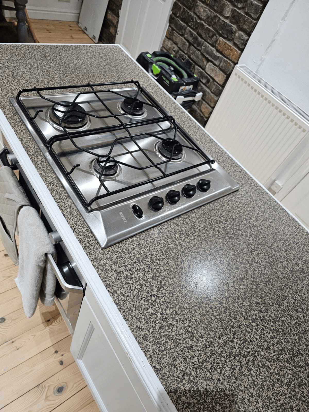 Kitchen worktop respray Sheffield — granite finish close up detail