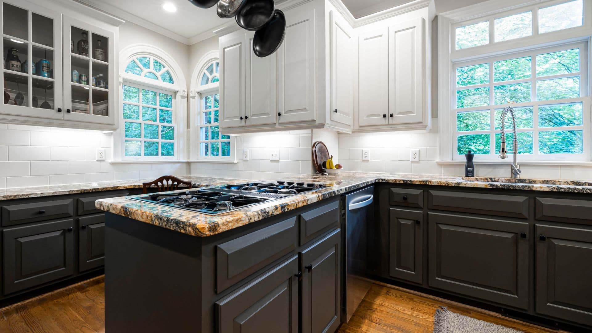 Professionally resprayed kitchen cabinets